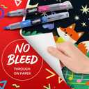 POMAC Dual Tip Acrylic Paint Markers Pens 12 Assorted Colors, Direct Liquid Acrylic Marker with Brush & Fine Tip, Water-Based Paint Marker for Fabric, Canvas, Rock, Glass, Wood, Crafts, Art Supplies
