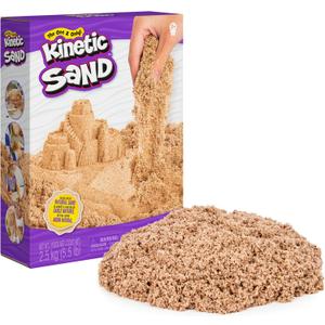 Kinetic Sand, 5.5lbs (2.5kg) Natural Brown Play Sand, Bulk Box for Arts and Crafts, Sandbox (Packaging May Vary), Moldable Sensory Toys, Ages 3 and up
