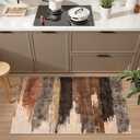 Ciicool Modern Abstract Area Rug 2x3 Washable Small Entryway Rugs, Black Brown Non-Slip Low Pile Throw Entry Rug, Foldable Kitchen Bathroom Rugs Floor Carpet for Entrance Bedroom Indoor Doormat
