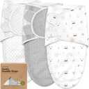 3-Pack Organic Baby Swaddle Sleep Sacks - Swaddles for Newborns, Infant 0-3 Months, Baby Girls, Boys, Soft & Snug Newborn Sleep Sack, Nursery Swaddling Blankets (Nordic) (One Size)
