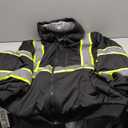 High Visibility Hoodie for Men,Class3 Hi Vis Hoodie with Zipper,Reflective Hooded Hood,Construction work Safety Sweatshirt with Large Front Pocket for Men/Women BLACK,6XL