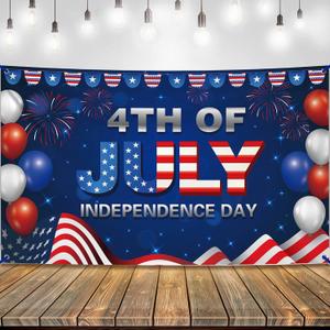 KatchOn, XtraLarge 4th of July Banner - 72x44 Inch | 4th of July Backdrop for 4th of July Decorations | Independence Day Decorations | Happy Independence Day Banner for Fourth of July Decorations (Red, Blue Patriotic Banner)