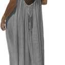 Womens Summer Casual Sleeveless Backless Cami Sundress 2026 Vacation House Dress (Gray, M)