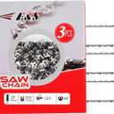 E & S 3 Pack 20 Inch Chainsaw Chain .325" Pitch .050" Gauge 78 Drive Links Semi-Chisel Chain Saw Chains for Husqvarna, Poulan, Craftsman, Greenworks and More Chainsaw Brands