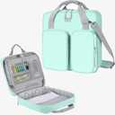 3 Inch 3 Ring Zipper Binder with Shoulder Strap & Handle & Multi-Pocket - 3" Binder with Zipper for School, Compatible with 13-Inch MacBook/Tablet -Patent Design Light Blue