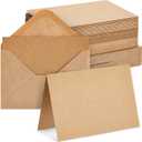 48 Pack Kraft Brown Blank Greeting Cards with Envelopes, Folded Cardstock for DIY Wedding, Birthday Invitations, Crafts (4x6 in)