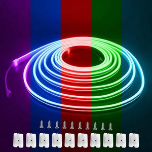 Aclorol Neon Lights 12V RGB LED Strip Light Neon Rope Flex Lights Color Changing Flexible LED Neon Sign 16.4FT 5M Waterproof for Bedroom Wall Indoor Outdoor Party DIY 108Leds/M (Not Power Supply) (RGB (Red, Green, Blue))