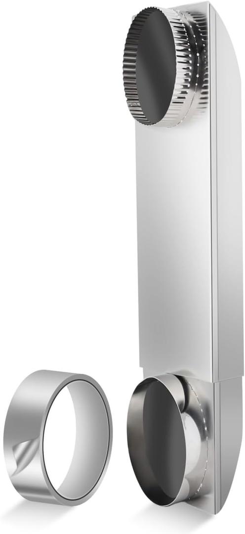 OEM Telescoping Dryer Vent Kit - 4 Inch Stainless Steel Low Profile Space Saver, Adjustable Periscope Duct(21"-38") for Whirlpool& All 4" Outlet Dryers, In-Wall Installation, Slim Magnetic Adapter