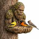 Bigfoot Tree Bird Feeder - Sasquatch Big Foot Birdfeeder - Winter Bird Feeding Sculpture Statue Garden Decor