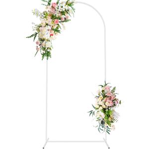 Wokceer Wedding Arch Backdrop Stand, 6 FT Square White Metal Arch Backdrop Stand for Wedding Ceremony Photo Booth, Outdoor Indoor Birthday Party, Garden Floral Balloon Arch Decoration