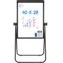 Stand White Board - 40x28 Magnetic Dry Erase Board Flipchart Board Double Sided Easel Board Portable Whiteboard for Classroom Home, Office Supplies