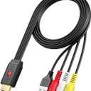 Neoteck RCA to HDMI Converter 60cm/2ft AV to HDMI Cable Supports 16:9/4:3 Aspect Conversion Built-in RCA Cable for Game Console Plug and Play Widely Used in Wii/PS2/N64-Female AV Input