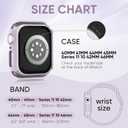 Slim Braided Stretchy Band and Case Compatible for Apple Watch Bands Women 40mm 41mm 42mm 44mm 45mm 46mm, Thin Nylon Solo Loop Protective Cover and Screen Protector for iWatch Series 11/10/9/8/7/6/5/4