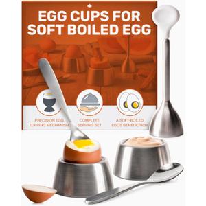 Epar Egg Cracker Tool - Egg Cups for Soft Boiled Eggs with Spoon - Egg Holder for Boiled Eggs - Soft Boiled Egg Cutter