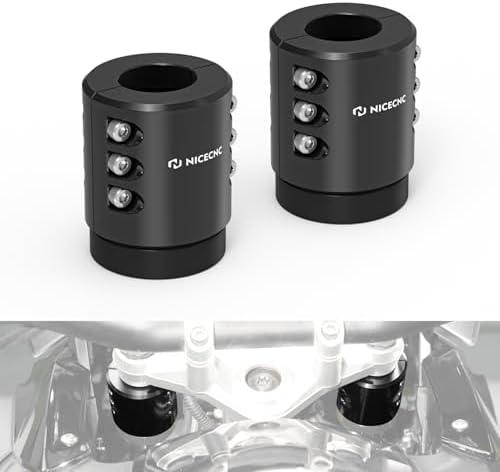 NICECNC Front Fork Shock Absorber Reinforcement Protection Compatible with BMW R 1200 GS Adventure LC 2014-2018, R 1200 GS LC 2013-2018, R 1250 GS/Adventure 2019-2022, Black