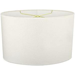 Aspen Creative 37021A Transitional Oval Hardback Shaped Spider Construction Lamp Shade in Off-White, 15 1/2" wide (9" + 15 1/2") x (9" +x 15 1/2") x 10"