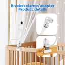 Baby Monitor Clip Mount Compatible with HelloBaby Monitor HB6550 / HB65 / HB66 / HB248, 15.7inch Flexible Gooseneck Hello Baby Camera Mount,Baby Camera Holder Stand with 2 Adapters