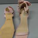 Carcuume Women's Square Toe Heels Bow Tie Ankle Strap Heel Sandals Open Toe Wedding Shoes, ZETA-LIGHT PINK-9