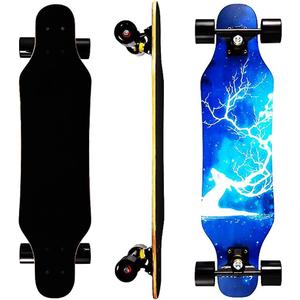 Mini Cruiser Longboard, 31 Inch Small Size Wide Wheel Skateboard, Beginner Stable & Easy-to-Control Skateboard, Suitable for Park & Street Riding, Unique Flame Pattern