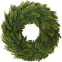 Joyhalo 23" Realistic Christmas Cedar Wreaths for Front Door, Real Touch Norfolk Pine Wreath Artificial Everygreen Wreath for Walls, Porches, Farmhouse Outdoor Christmas Decor