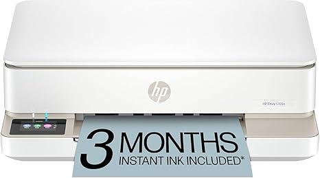 HP Envy 6155e Wireless All-in-One Color Inkjet Printer, Portobello, Print, scan, copy, Duplex printing Best-for-home, 3 month Instant Ink trial included, AI-enabled (714L5A)