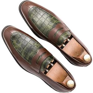 Men's Leather Driving Slip-on Dress Loafers Shoes Luxury Alligator Printed Softsole Business Oxfords Moccasin Classic Wedding Formal Shoes Size 45