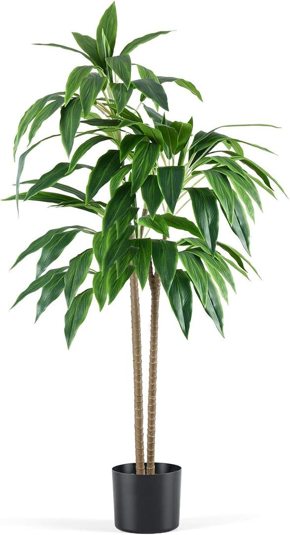 NEWBULIG Artificial Dracaena Tree, 51in Faux Indoor Plant, Green