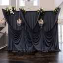 60ftx12ft Black Wrinkle-Free Wedding Backdrop Curtain -Silky Washable Black Polyester Drapes for Baby Showers, Birthday Parties, Photography, and Wedding Receptions-12 Panels 5FTx12FT, W5' x H12'