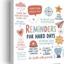 Xiolcxdr Mental Health Wall Art Decor Daily Affirmation Posters for Therapy Office Home Decor Positive Motivational Reminders for Hard Days Wall Art Poster Mental Health Gifts for Women Men