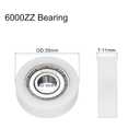 Uxcell 4Pcs Ball Bearing Guide 10 x 35 x 11mm Double Shielded POM Roller Bearings, Flat Pulley Wheel for Furniture, Hardware Accessories, White