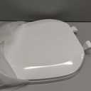 Centoco Eljer Emblem Round Toilet Seat with Square Front, Closed Front with Cover, Residential, Plastic, Made in the USA, EMB201-001, White