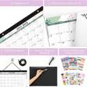 Ospelelf Desk Calendar 2025-2026, Magnetic Fridge Wall Calendar, 18 Month Monthly Large 17" X 12" Calendar Planner with Plastic Cover, July 2025 to December 2026 Floral