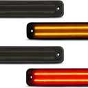 Bestview 2-Row Full LED Side Marker Lights for Hummer H2 2003-2009,Smoked Lens Front & Rear Bumper LED Side Fender Turn Signal Lights OEM Side Markers Replacement accessories parts(2 Amber+2 Red)