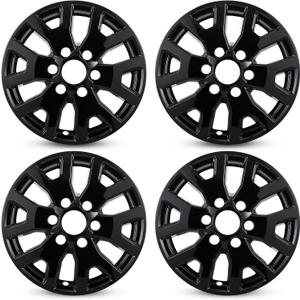 Wheel Skins Compatible with Toyota Tacoma 2024-2025; Glossy Black Wheel Covers; Set of 4 Packs；17-inch