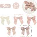 AIMUDI 5 Colors Dusty Rose Bows 4.5" Satin Bows with Twist Ties Pink Bow for Gift Wrapping Crafts Treat Bags Baskets Cake Pop Premade Bow for Wedding Baby Shower Birthday Party Decoration, 50 PCs