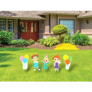 Seasons CoComelon Birthday Yard Signs with Metal Stakes, 18" Characters
