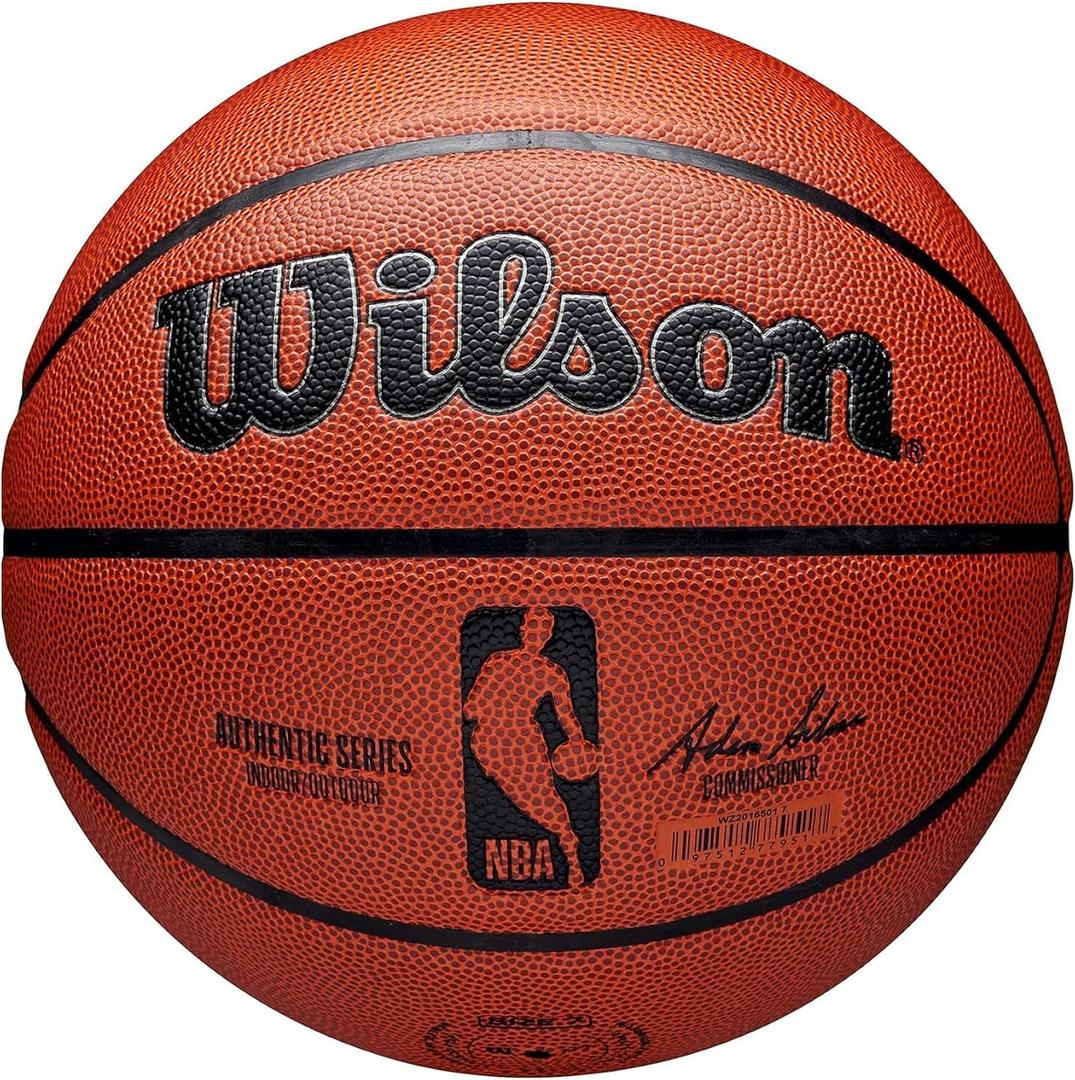 WILSON NBA Authentic Indoor/Outdoor Basketballs - Size 3, Size 6 and Size 7, Size 7 - 29.5"