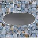 PEMAR Rectangular Mother of Pearl Tissue Box Capiz Shell Handmade Rectangle Tissue Box Cover Holder Decorative Napkin Dispenser Organizer Rustic Farmhouse Vintage Decor (Blue)