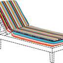 Sunbrella Chaise Lounge Cushion with Straps 80 x 26 x 4 Carousel Confetti, 1 Pack - 80 x 26 x 4