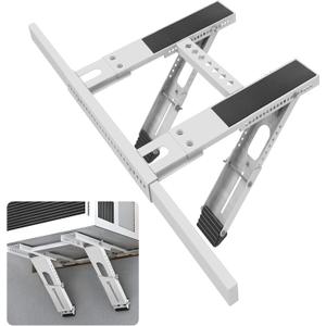 Universal Window Air Conditioner Support Bracket, No Drilling Heavy-Duty AC Window Bracket Supports Up to 200lbs for 5,000-24,000 BTU AC Units, Fits Single or Double Hung Windows