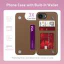 LETO for iPhone 16e Wallet Case, Flip Folio Leather Kickstand Brown | Card Slots Holder - Fashionable Flower Designs - Shockproof Protective Phone Cover for Women and Girls