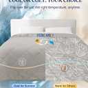 ZonLi Cooling Blanket for Hot Sleepers, 90"x90" Queen Size Lightweight Cool Touch Breathable Summer Blanket for Night Sweats, All-Season Cold Blankets, Tropical Gray