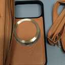 Crossbody Wallet Case for iPhone 17 Pro Max 6.9", Magnetic Detachable PU Leather Case with RFID Blocking Card Holder, Wristlet & Shoulder Strap, Flip Zipper Clutch Purse for Women - Orange