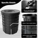 6.6 Gal 15" Sump Pump Basin with Lid, 25L Perforated Sump Pump Basin Bucket for Yard Drainage Systems, Basement & Crawl Space, Corrosion-Resistant, Impact-Resistant for Yards,Patios,Driveways