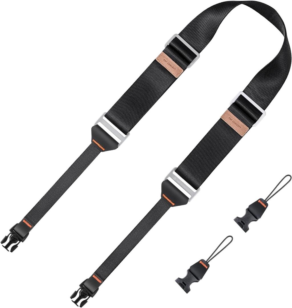 K&F Concept 45mm Camera Neck Strap for Photographers Camera Strap Quick Release Clip Adjustable Sling Strap Compatible for Nikon Canon Sony Olympus DSLR Camera Black