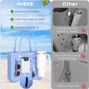 OUTXE 2 Pack Cup Holder for Bogg Bag, Fits 16-40oz Stanley, Silicone Phone Holder Accessories Compatible with All Bogg Bags Hooks Insert for Simple Modern Beach Tote Bag, White