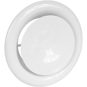 Vent Systems 6" Inch White Metal Adjustable Diffuser - Round Air Supply Vent Cover for Wall, Ceiling Duct - Inline Register Air Vent Deflector - Heat or Cooling Ventilation - Indoor Ducting Grille Dented on Side Vent Systems 6" Inch White Metal Adjustable Diffuser - Round Air Supply Vent Cover for Wall, Ceiling Duct - Inline Register Air Vent Deflector - Heat or Cooling Ventilation - Indoor Ducting Grille Dented on Side