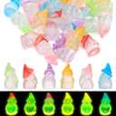 30 Pcs Luminous Mini Resin Gnomes, Tiny Gnomes Fairy Garden Statues Glow in The Dark Miniature Gnome Figurines Decor for Landscape, Outdoor, Patio, Yard, Lawn (6 Colors)