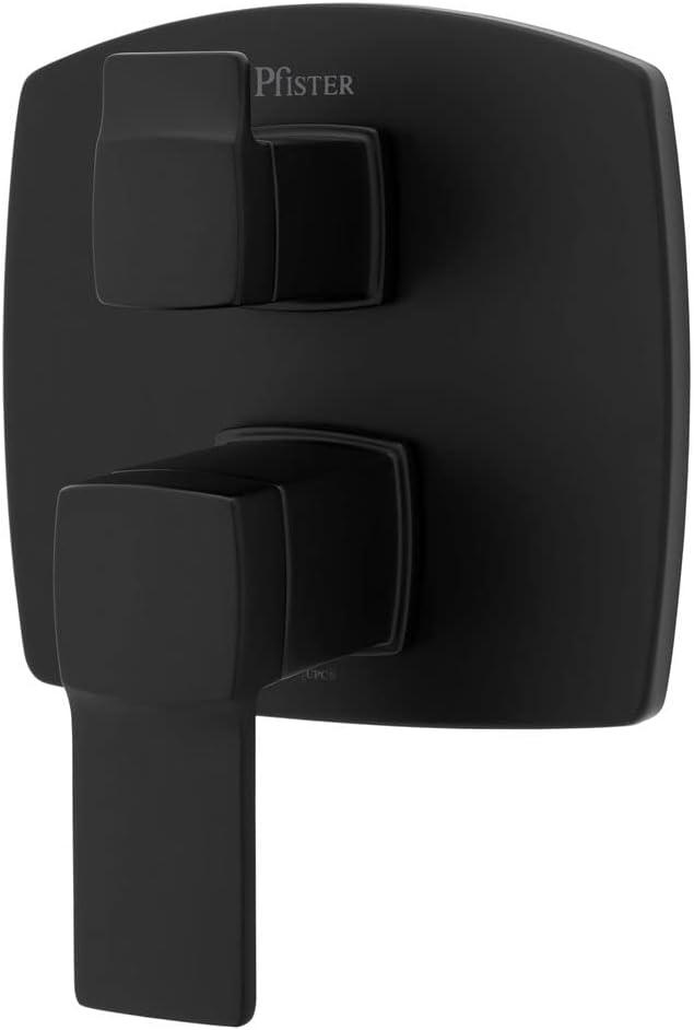 Pfister Deckard Stacked Shower Two Handle Diverter Trim in Matte Black (Valve Not Included)