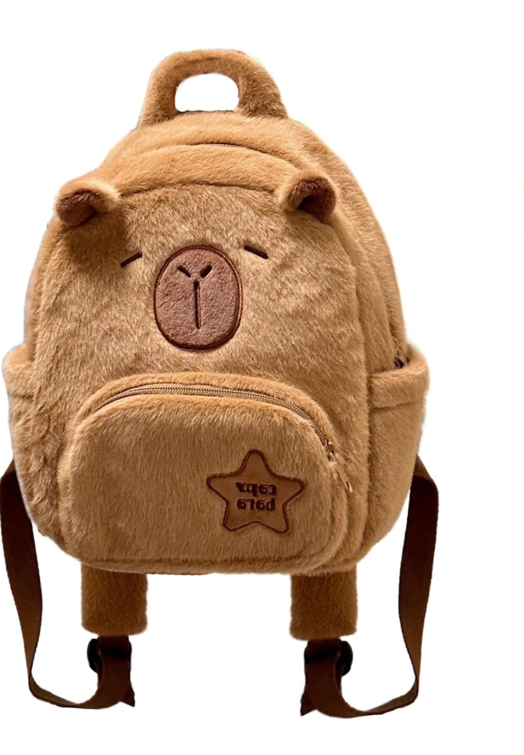 e-super Capybara Furry Backpack for Kids Bookbag Animals Plush Travel Bag Multifunction Shoulder Casual Bag (capybara2) e-super Capybara Furry Backpack for Kids Bookbag Animals Plush Travel Bag Multifunction Shoulder Casual Bag (capybara2)